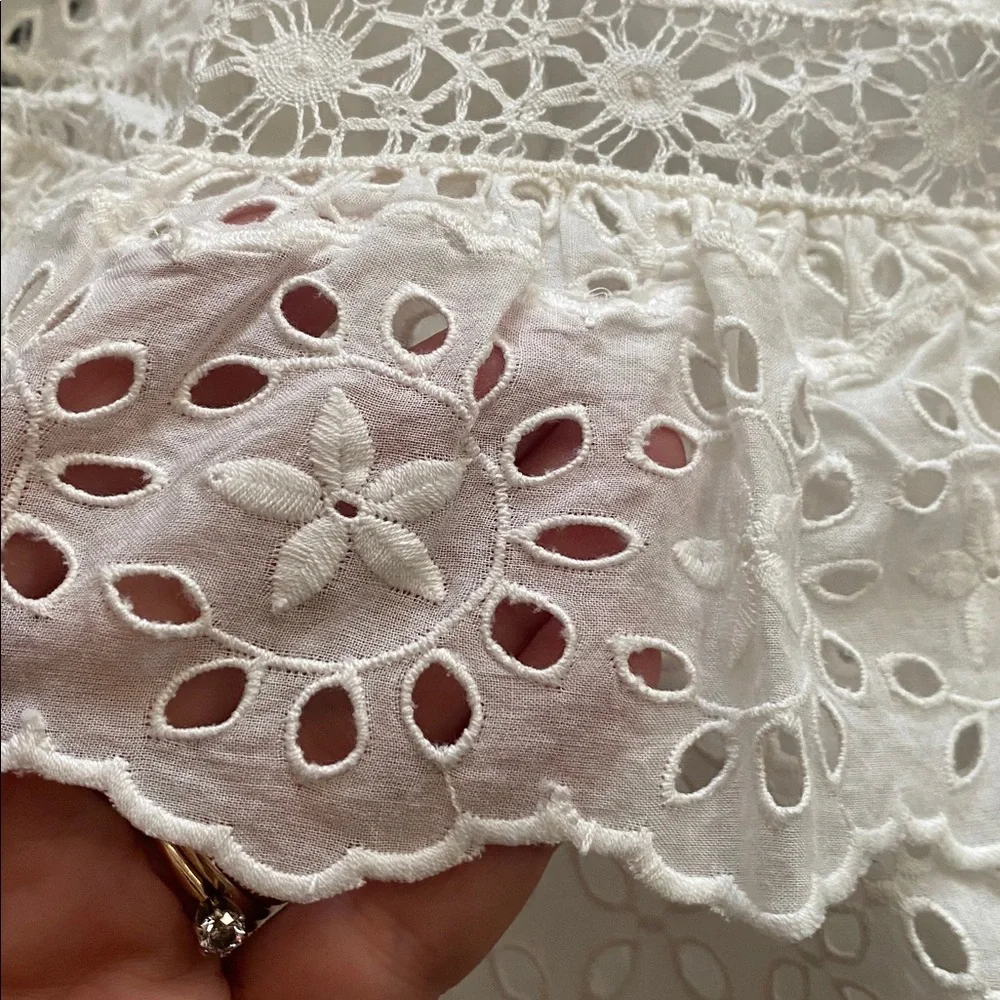 NWT Joie Eyelet High-Low Skirt size 8 porcelain